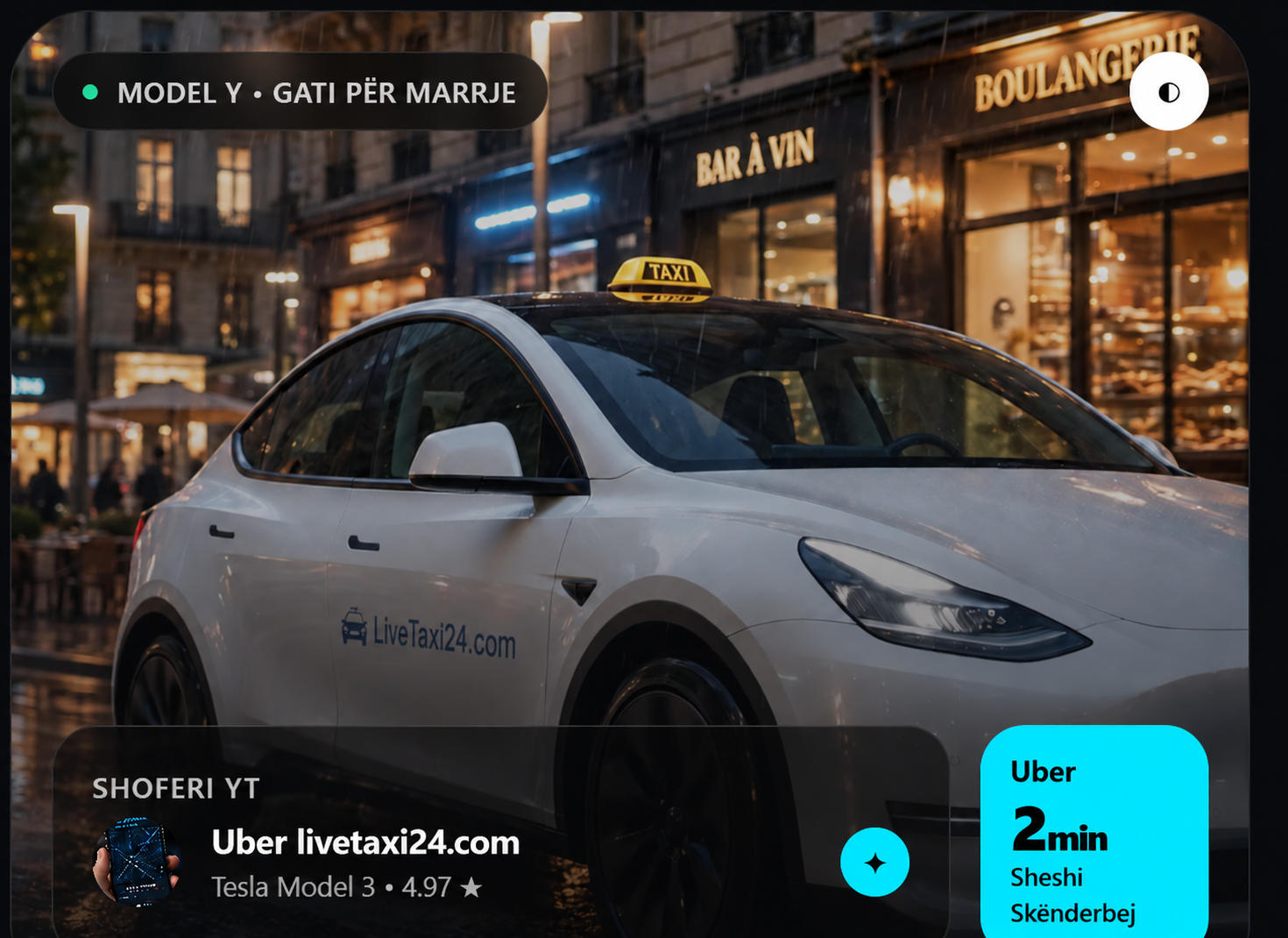 Paraqitje ilustruese e taksisë së bardhë LiveTaxi24